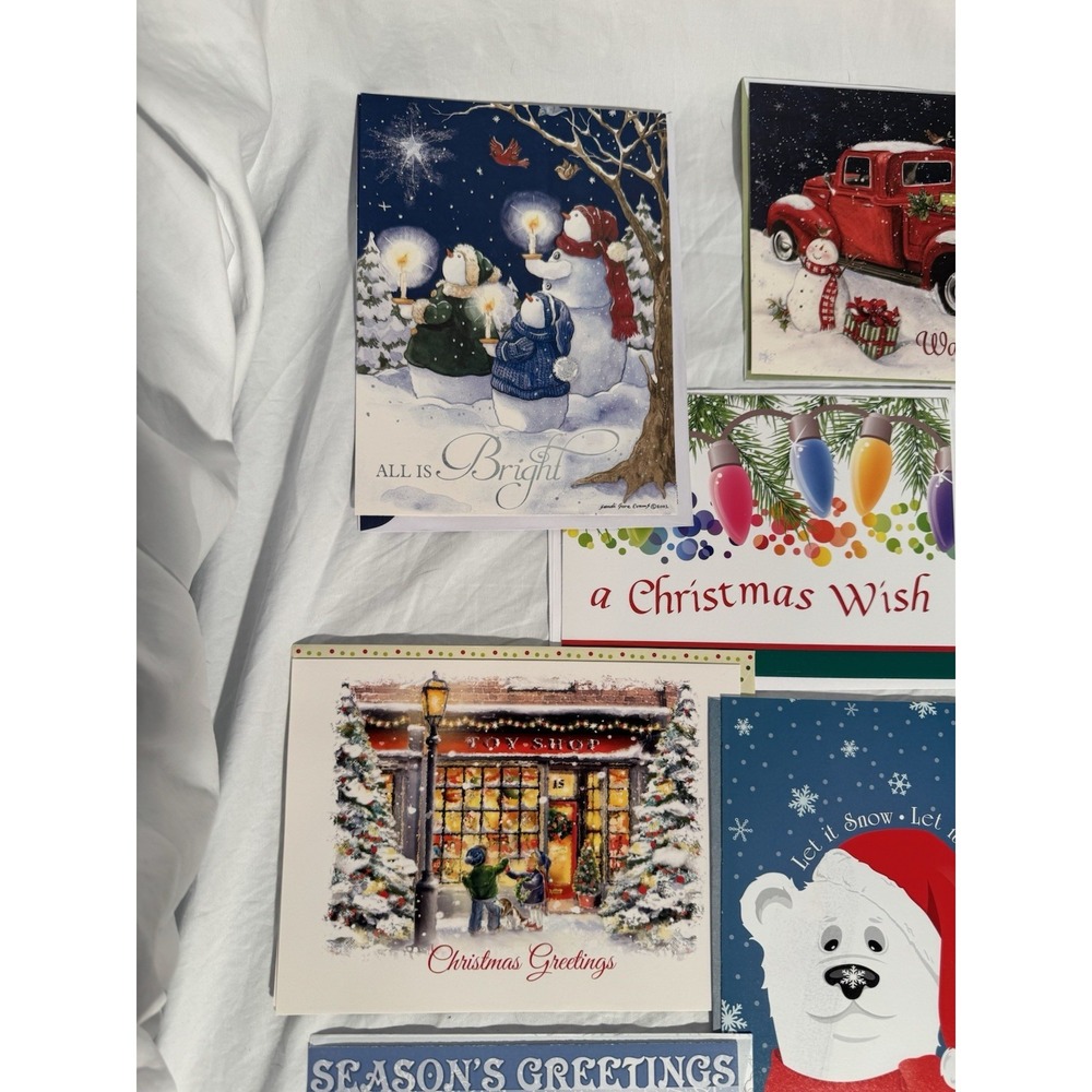 Assorted Lot of 15 Christmas Cards with‎ Envelopes New - Picture 2 of 9